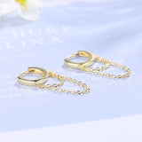 925 Sterling Silver Long Chain Earrings